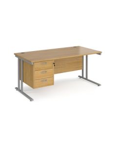 Maestro 25 Three Drawer Desk W1600mm Oak