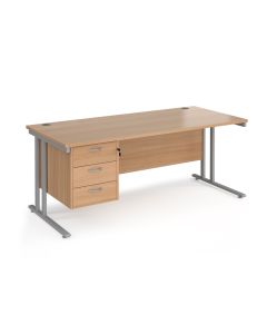 Maestro 25 Three Drawer Desk W1800mm Beech