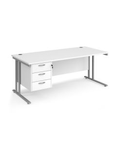 Maestro 25 Three Drawer Desk W1800mm White