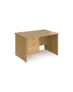 Maestro 25 Panel Two Drawer Desk W1200mm Oak