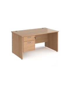 Maestro 25 Panel Two Drawer Desk W1400mm Beech