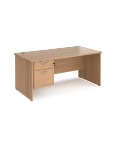 Maestro 25 Panel Two Drawer Desk W1600mm Beech