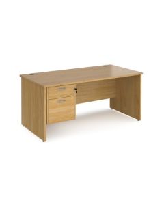 Maestro 25 Panel Two Drawer Desk W1600mm Oak