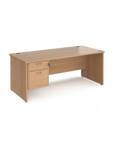 Maestro 25 Panel Two Drawer Desk W1800mm Beech