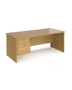 Maestro 25 Panel Two Drawer Desk W1800mm Oak