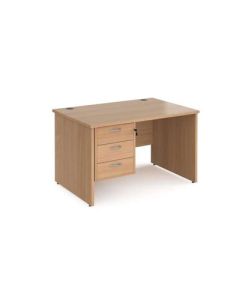 Maestro 25 Panel Three Drawer Desk W1200mm Beech