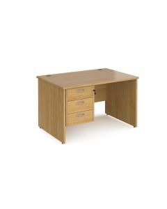 Maestro 25 Panel Three Drawer Desk W1200mm Oak