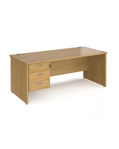 Maestro 25 Panel Three Drawer Desk W1800mm Oak