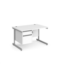 Contract 25 Two Drawer Desk W1200mm White