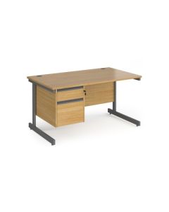 Contract 25 Two Drawer Desk W1400mm Oak