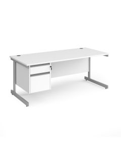 Contract 25 Two Drawer Desk W1800mm White