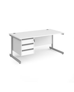 Contract 25 Three Drawer Desk W1200mm White