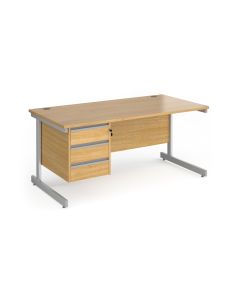 Contract 25 Three Drawer Desk W1600mm Oak