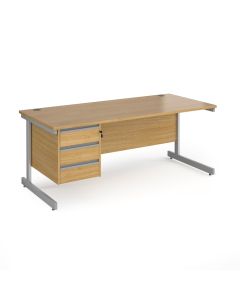 Contract 25 Three Drawer Desk W1800mm Oak
