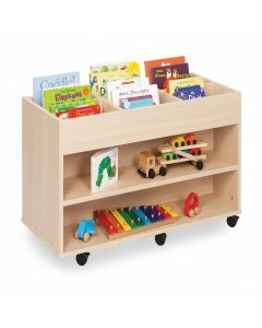 Double Sided 6 Bay Kinderbox 1 Shelf Maple