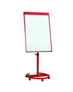 Magnetic Round Base Flip Chart Easel Red