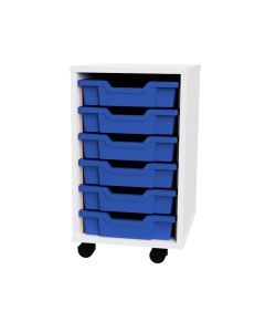 Premium 6 Shallow Tray White Unit Blue