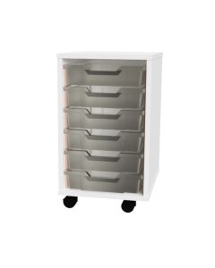 Premium 6 Shallow Tray White Unit Clear