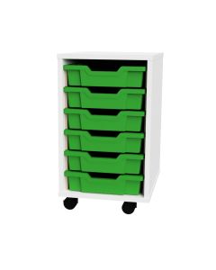 Premium 6 Shallow Tray White Unit Green