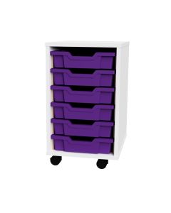 Premium 6 Shallow Tray White Unit Purple