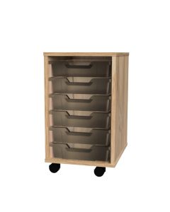 Premium 6 Shallow Tray Oak Unit Clear