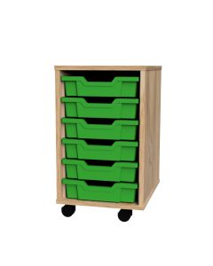 Premium 6 Shallow Tray Oak Unit Green