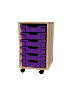 Premium 6 Shallow Tray Oak Unit Purple