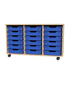 Premium 18 Shallow Tray Beech Unit Blue