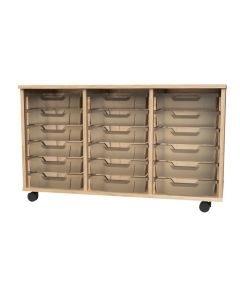 Premium 18 Shallow Tray Oak Unit Clear