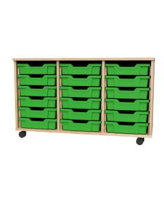 Premium 18 Shallow Tray Oak Unit Green