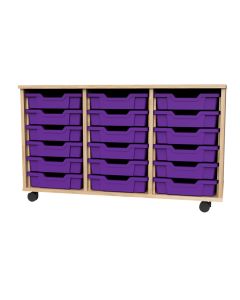 Premium 18 Shallow Tray Oak Unit Purple