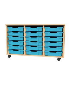 Premium 18 Shallow Tray Beech Unit Cyan