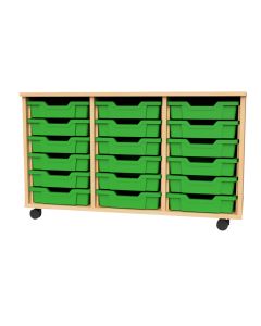 Premium 18 Shallow Tray Beech Unit Green