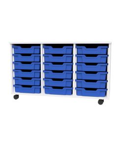 Premium 18 Shallow Tray White Unit Blue
