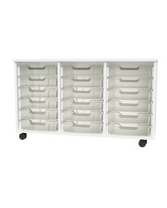 Premium 18 Shallow Tray White Unit Clear