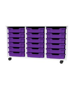 Premium 18 Shallow Tray White Unit Purple