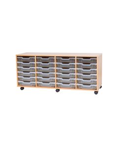 Premium 24 Shallow Tray Beech Unit Clear