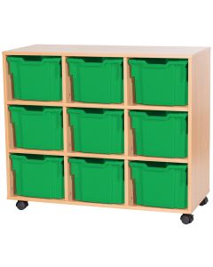 Premium 9 Extra Deep Tray Oak Unit Green
