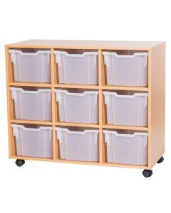 Premium 9 Extra Deep Tray Beech Unit Clear
