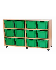 Premium 12 Extra Deep Tray Beech Unit Green