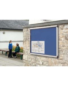 Shield Exterior Wall Mounted Showcase 570x712mm Aluminium Frame Royal Blue