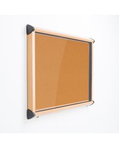 Shield Exterior Wall Mounted Showcase 1050x1012mm Wood Effect Frame Natural
