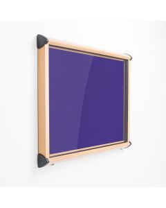 Shield Exterior Wall Mounted Showcase 1050x1012mm Wood Effect Frame Purple