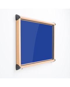Shield Exterior Wall Mounted Showcase 1050x1012mm Wood Effect Frame Royal Blue