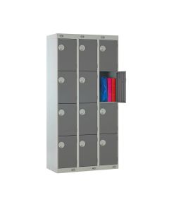 3 Column Locker W300 x D450 x H1800mm Dark Grey
