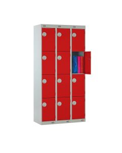 3 Column Locker W300 x D450 x H1800mm Red