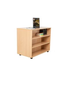 Double Sided Mobile Bookcase H850mm Beech