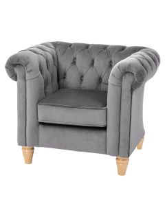 Wild Wood Chesterfield Chair Grey