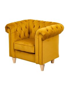 Wild Wood Chesterfield Chair Mustard