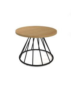 Figaro Table with Black Spiral Base Oak